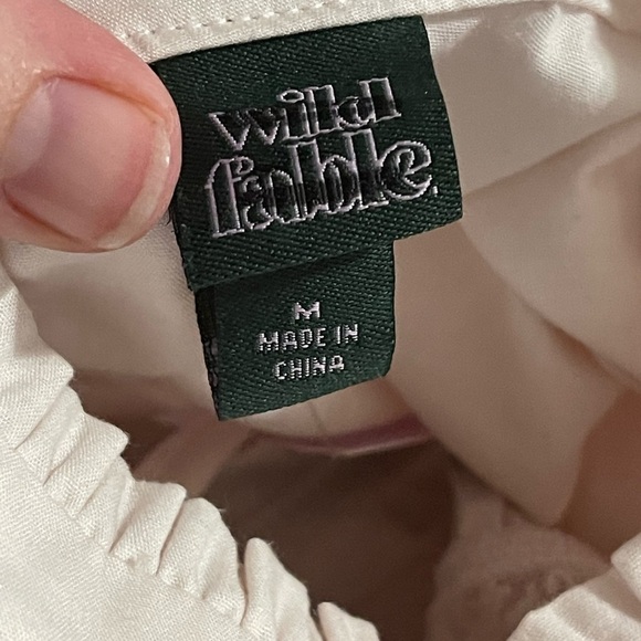 Wild Fable NWT dusty peach long sleeve ruffle cotton dress - Picture 3 of 8